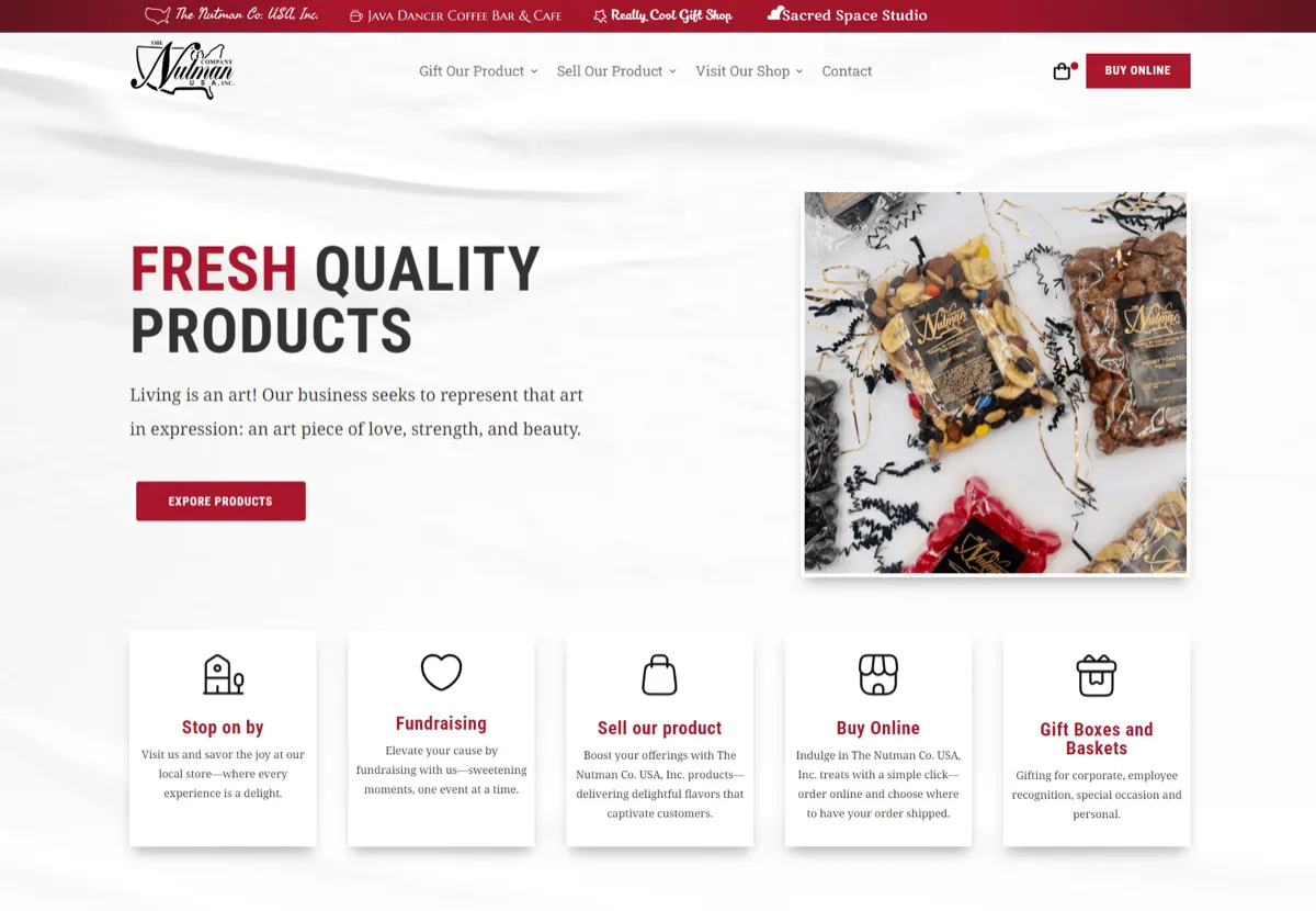 Nutman Company e-commerce website redesign